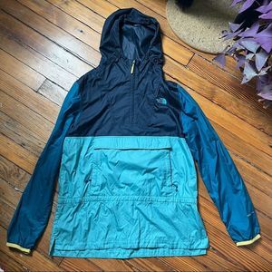 The North Face blue windbreaker size S